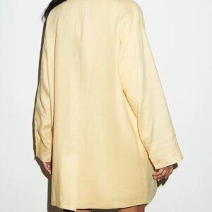 Reformation Irene Linen Jacket Yellow - Size XS